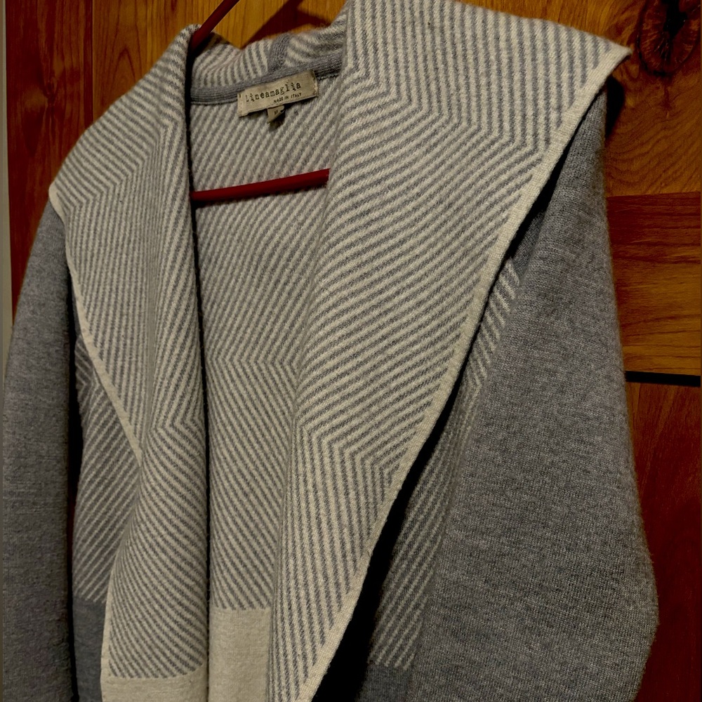 Lineamaglia Thick Italian Wool Hooded Cardigan